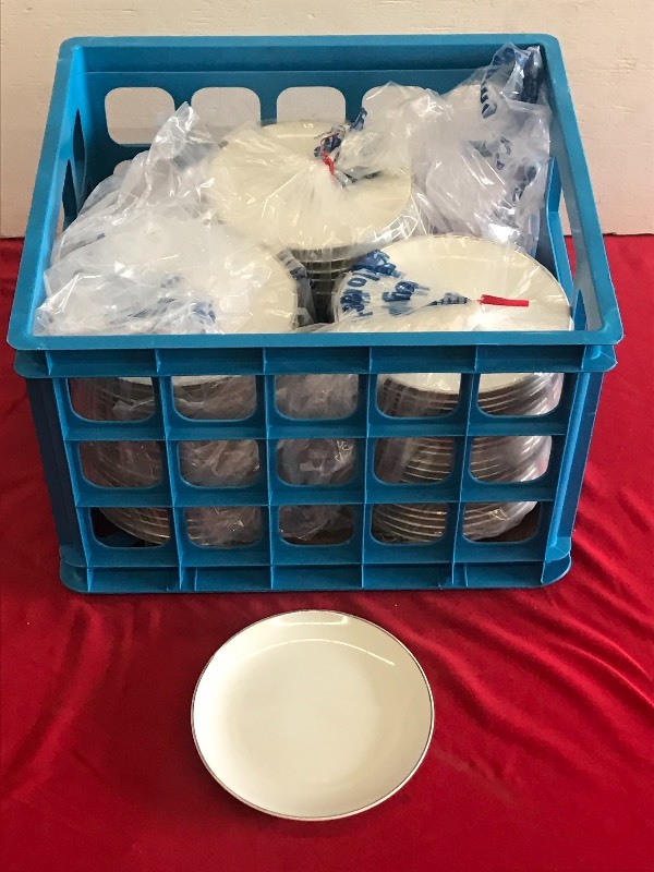 (1) Crate Of Silver-Rim 6 Bread & ...