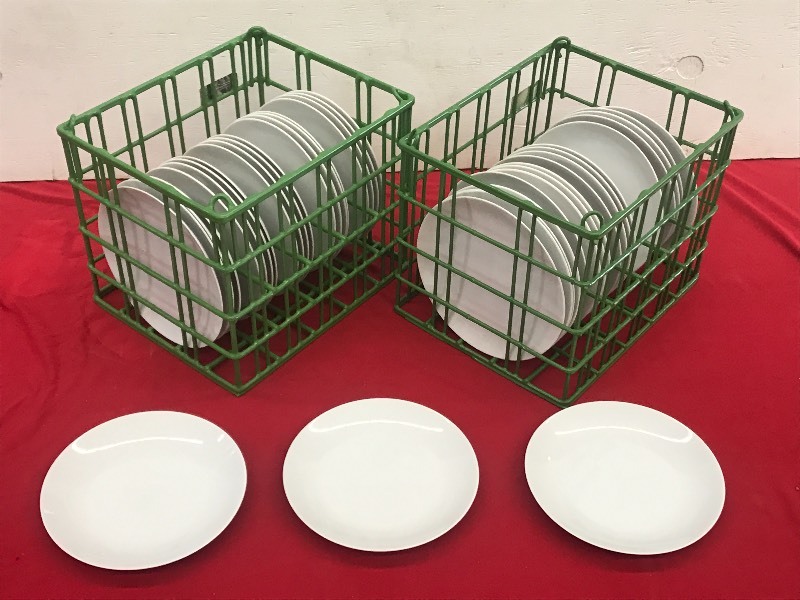 (2) Crates Of 9 Plain White Plates...