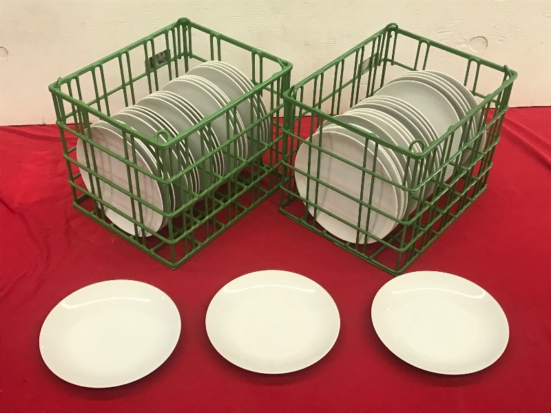 (2) Crates Of 9 Plain White Plates...