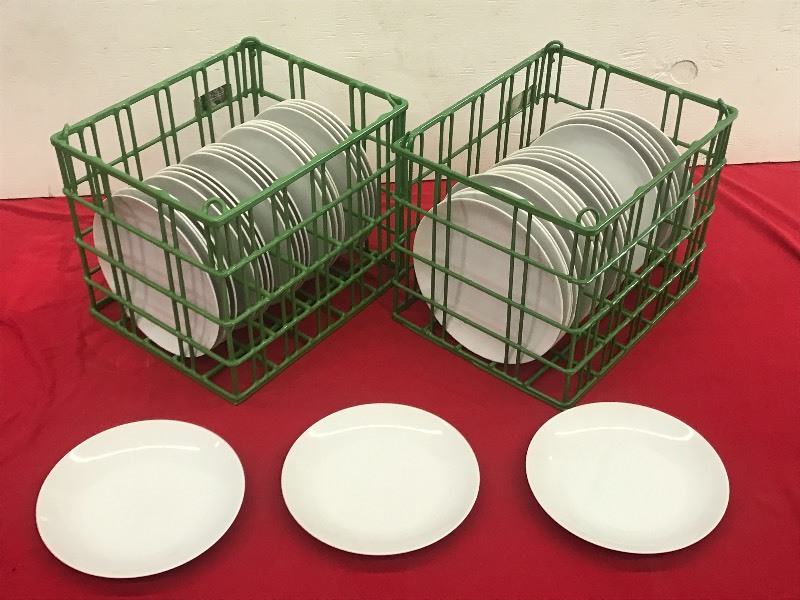 (2) Crates Of 9 Plain White Plates...