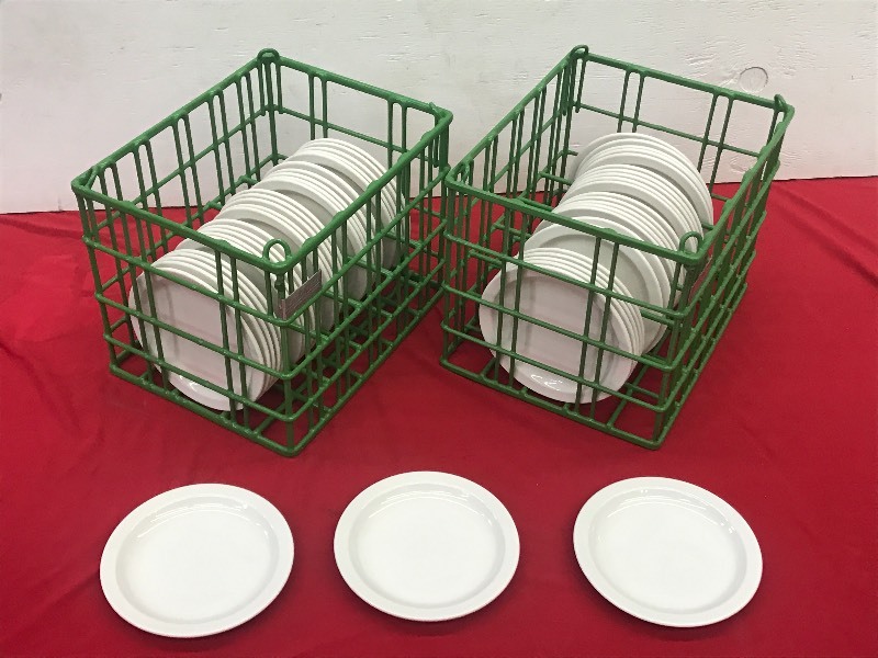 (2) Crates Of 7 Plain White Plates...