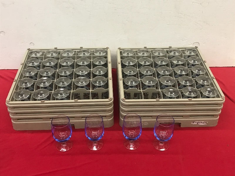 (2) Crates Of High-Ball Glass Water...