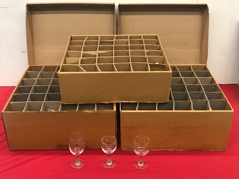 (3) Cases Of Wine Glasses (1) Case...