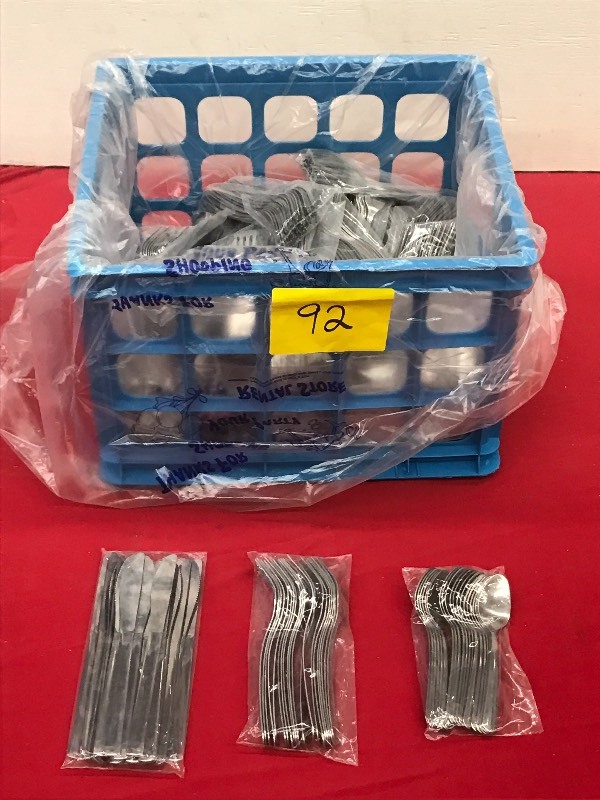 (1) Crate Of Silverware Butter Kni...