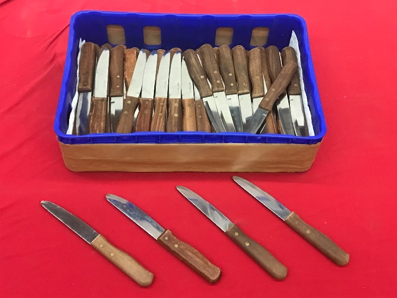 (1) Crate Of Stainless Steel Steak ...