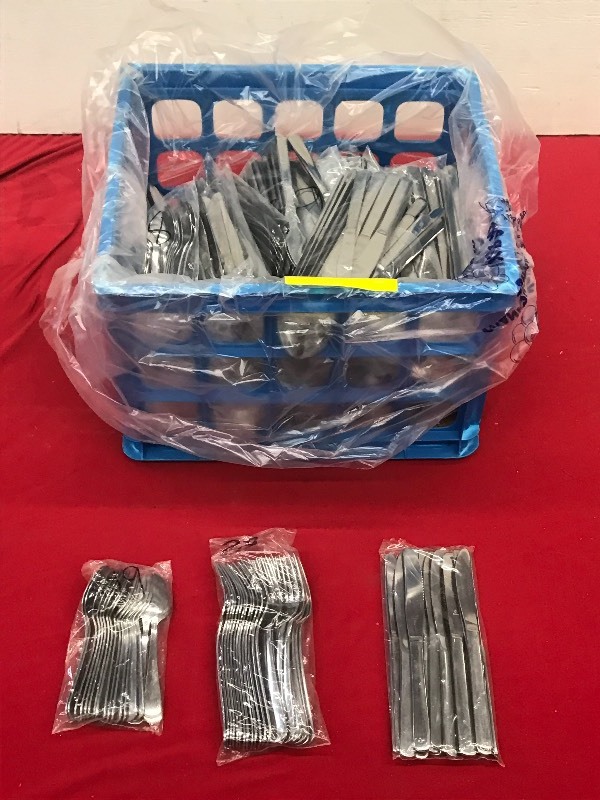 (1) Crate Of Silverware Butter Kni...