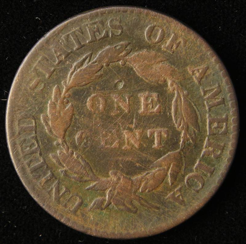 1820 US CORONET HEAD LARGE CENT VG