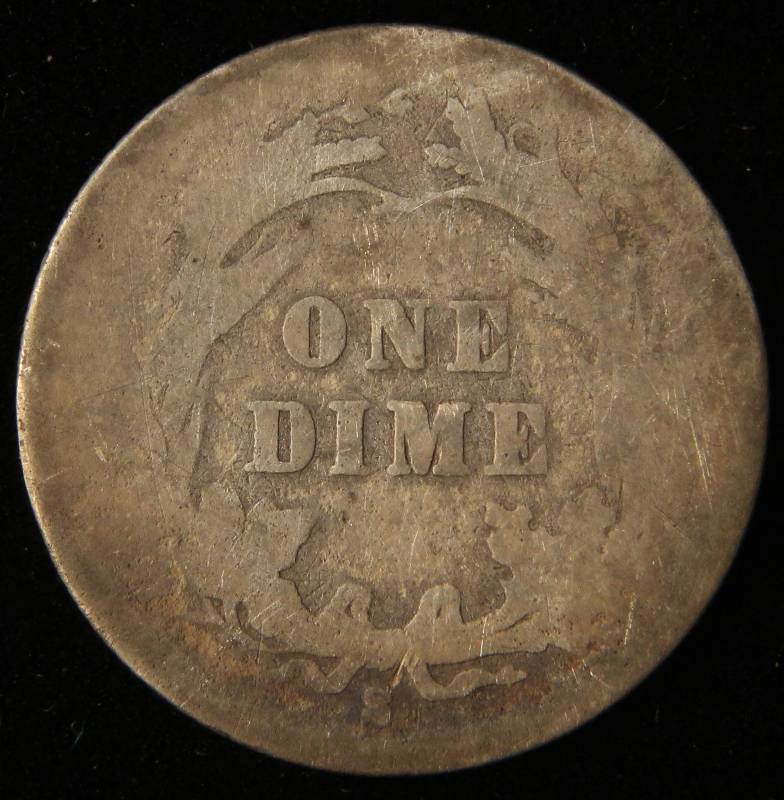 1892-S BARBER SILVER DIME BETTER DATE COIN