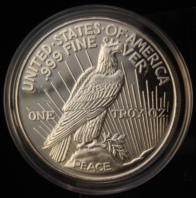 1 TROY OZ. .999 FINE SILVER PEACE DOLLAR DESIGN IN AIRTITE