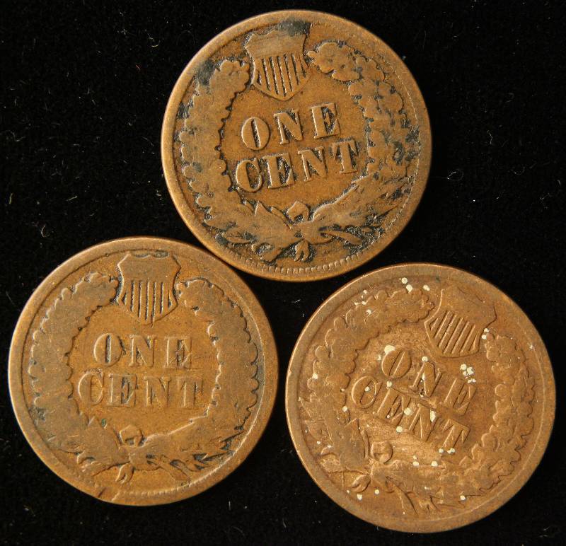 3 INDIAN HEAD CENTS 1885 1887 1888 G-VG