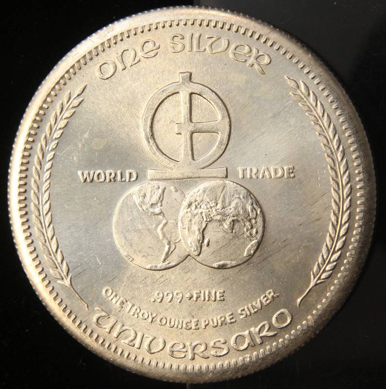 1 TROY OZ. .999 FINE SILVER 1972 UNIVERSARO TRADE UNIT