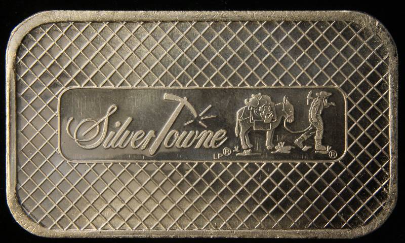 1 TROY OZ. .999 FINE SILVER BAR PROSPECTOR BY SILVERTOWNE