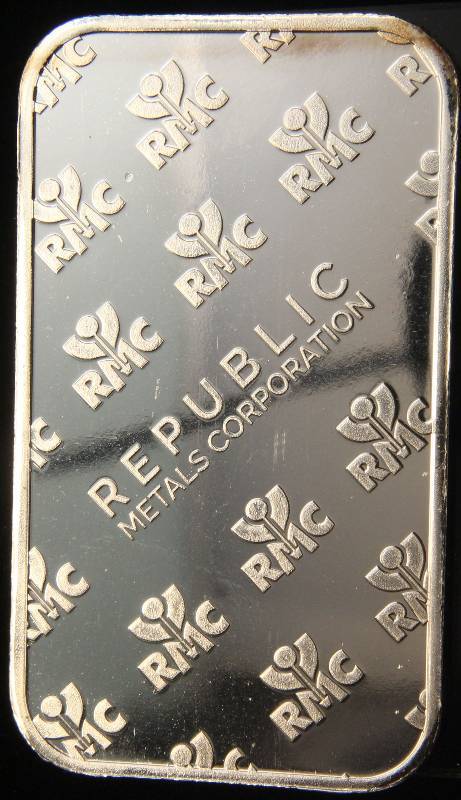 1 TROY OZ. .999 FINE SILVER BAR REPUBLIC METALS