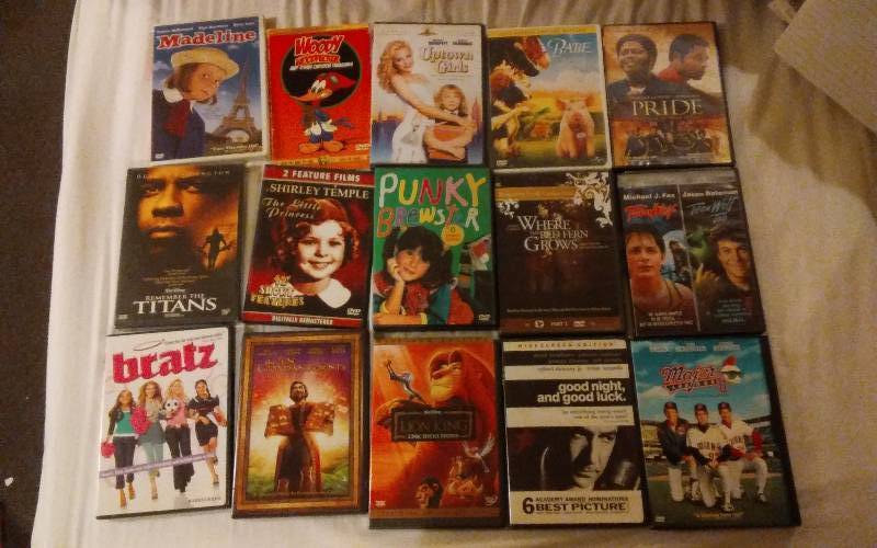 lot 2 image: 15 DVDs G & PG Rated