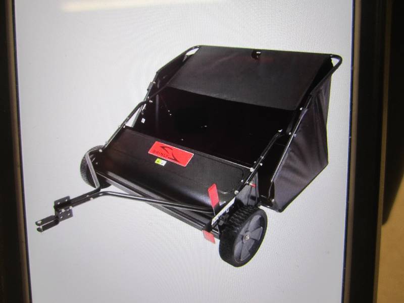 lot 1 image: Brinly 42 Tow Behind Lawn Sweeper ...