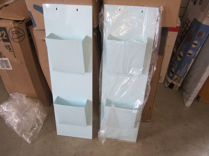 lot 27 image: Lot of 2 Metal Wall Mount Organizer...