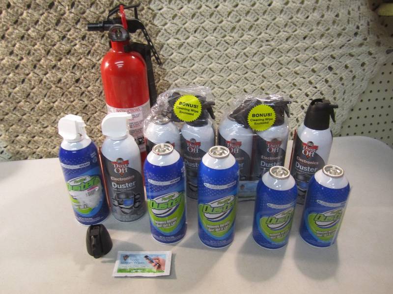 lot 50 image: Lot of Duster Cans and Fire Extingu...