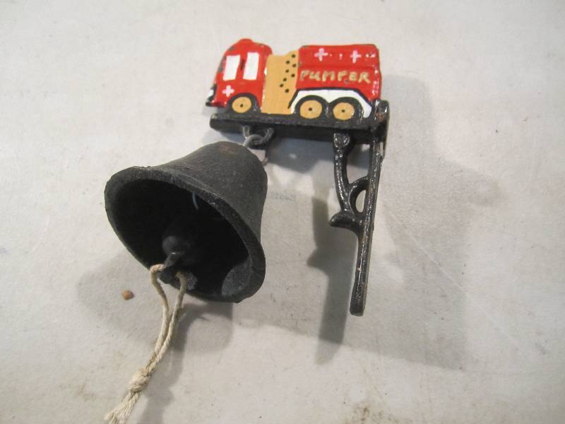 lot 54 image: All Cast Iron Bell and Mounting Bra...