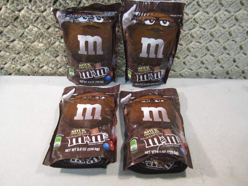 lot 76 image: Lot of 4 Bags Milk Chocolate M&Ms ...