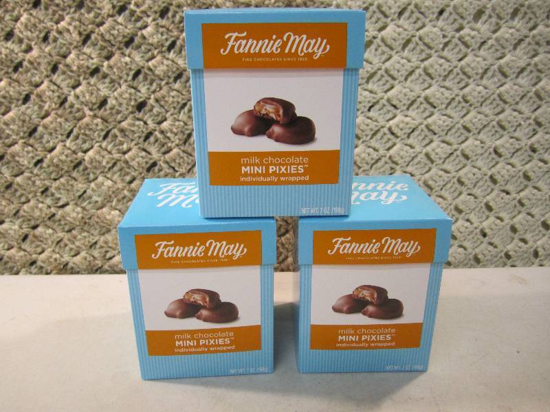 lot 105 image: Lot of 3 Boxes Fannie May Milk Choc...