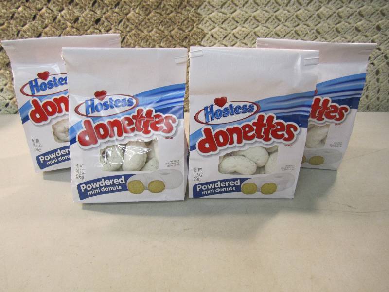 lot 134 image: Lot of 4 Bags Hostess Donettes Powd...
