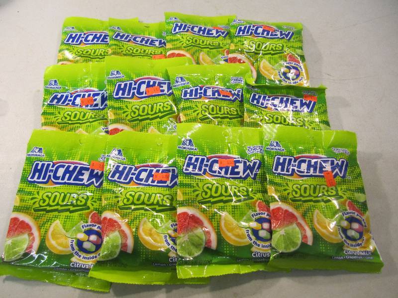 lot 151 image: Lot of 12 Bags Hi-Chew Sours Citrus...