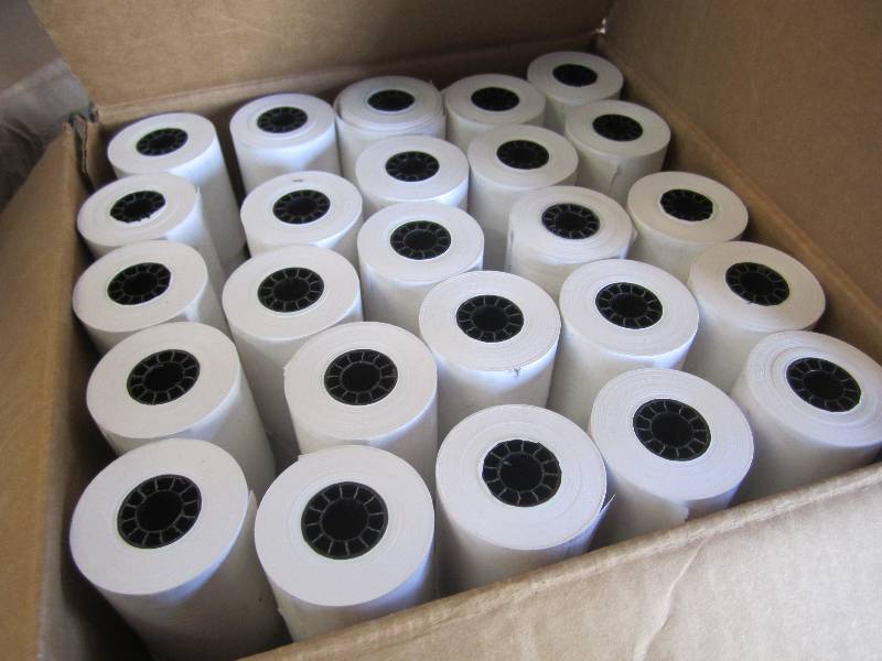 lot 200 image: Case of 50 Single-Ply Thermal Recei...