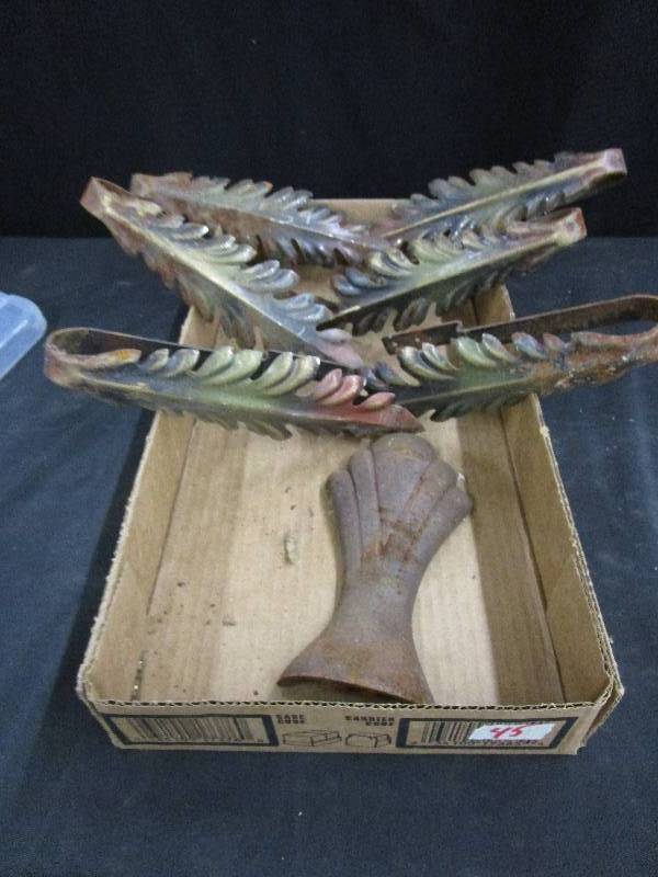 lot 45 image: 6-Curtain Tie Backs and Clawfoot Leg
