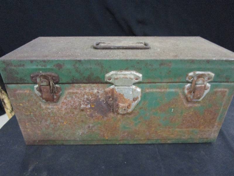 lot 66 image: Tool Box, Tolls and Glass Door Handle
