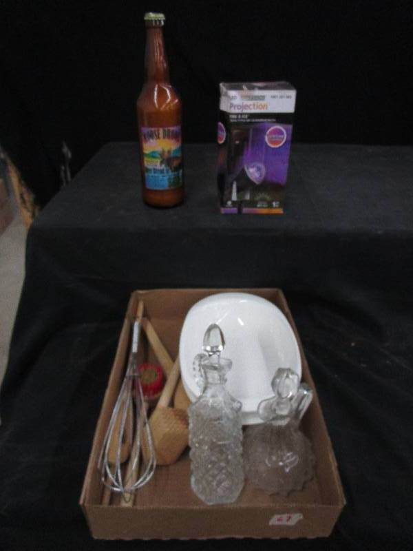 lot 67 image: Beer Bread in a Bottle, Fire and Ice Light, Dishes and Utinsils