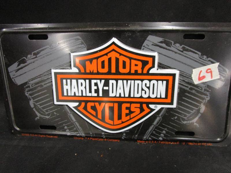 lot 69 image: Metal Harley Sign