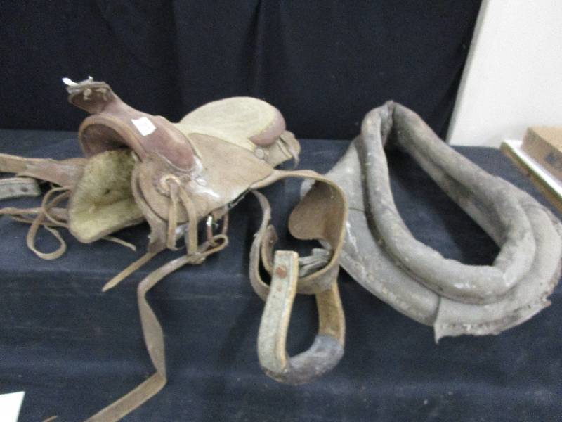 lot 77 image: Kids Saddle and Collar, Need Work