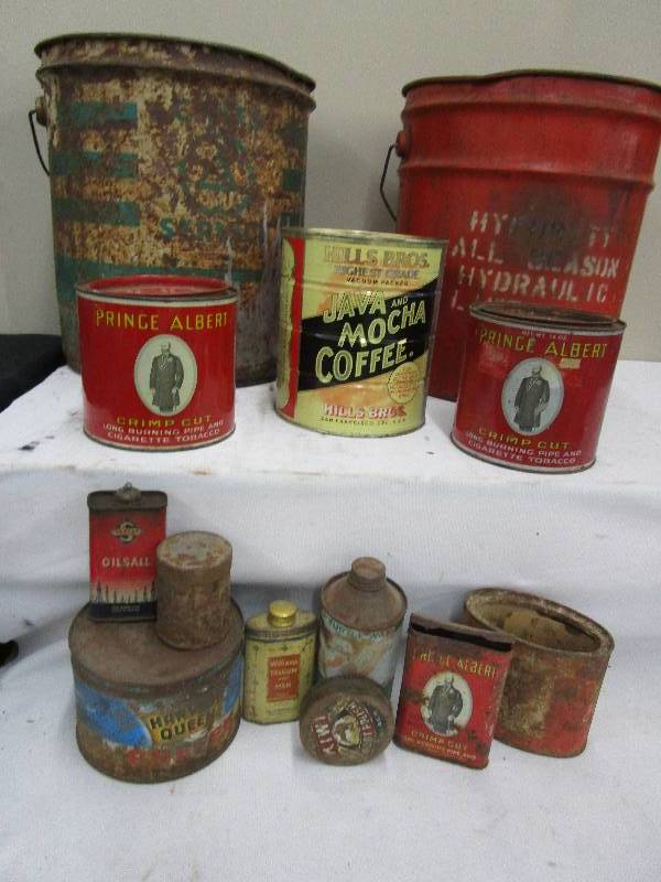 lot 96 image: Old Metal Cans
