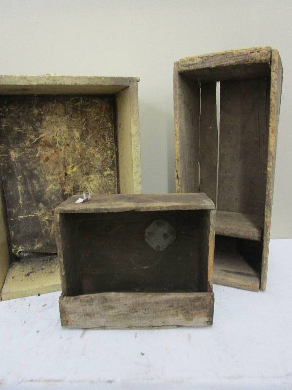 lot 105 image: Various Wood Boxes and Old Drawer