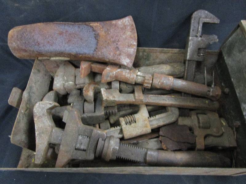 lot 131 image: Old Tools some with Wood Handles