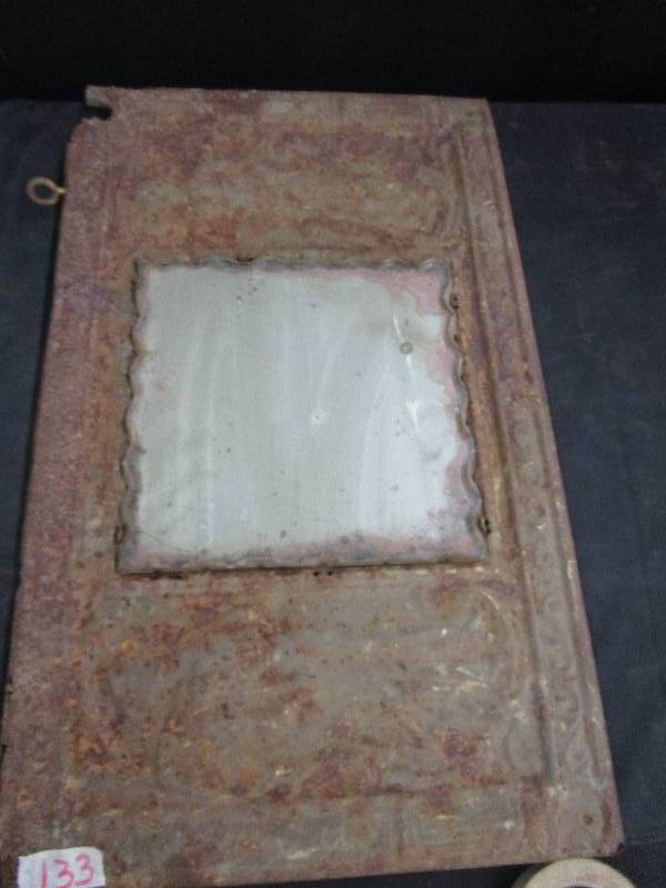 lot 133 image: Old Door with Mirror 20 x 12