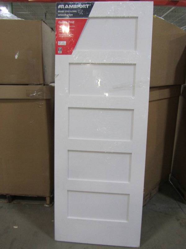 Kimberly Bay 30 In X 80 In White 5 Panel Shaker Solid Core
