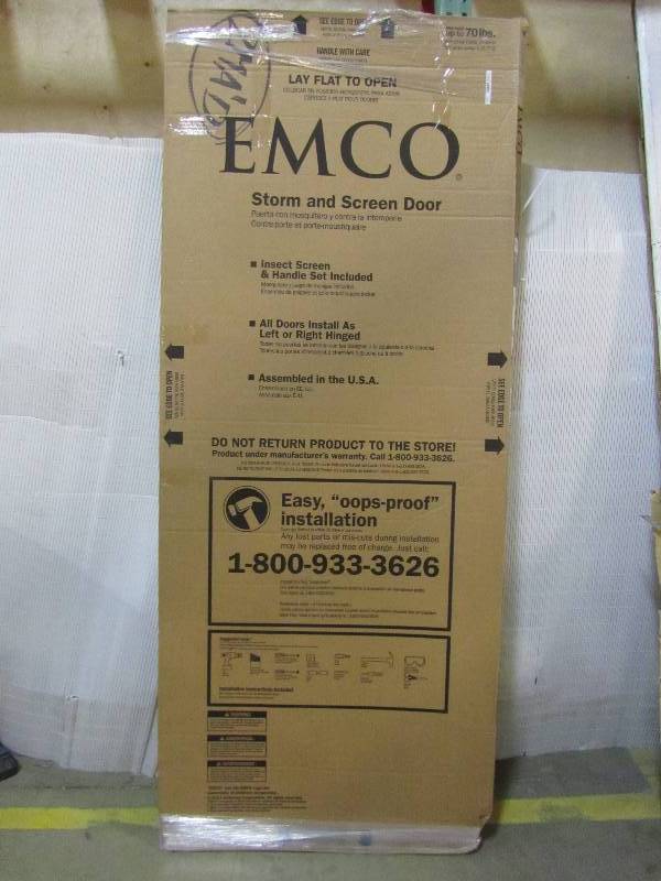 lot 29 image: EMCO 30 in. x 80 in. 100 Series White Self-Storing Storm Door