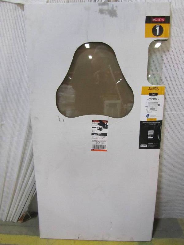 lot 36 image: Delta 60 in. Sliding Bathtub Door Glass Panels in Clear (1-Pair)