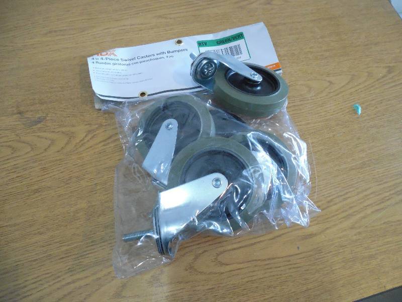 lot 99 image: HDX 4 in. Industrial Casters with Bumper (4-Pack)