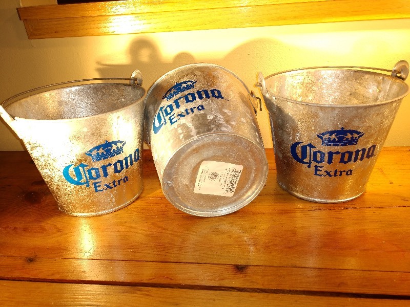 lot 6 image: Corona Extra Galvanized Beer Buckets (3)