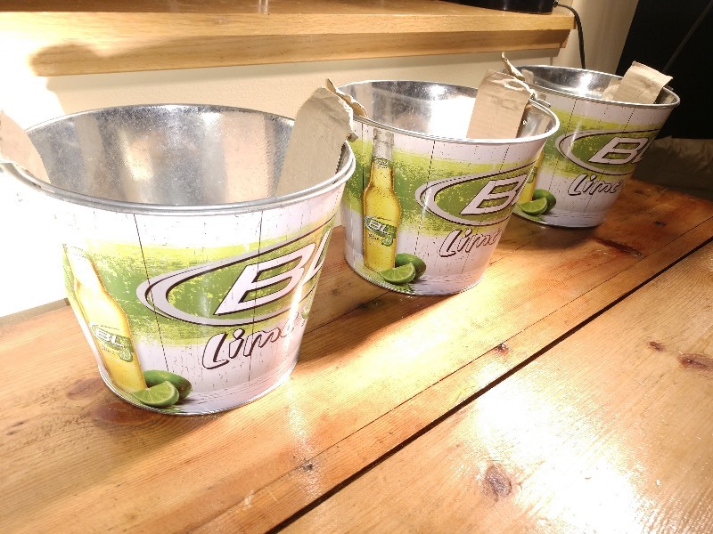 lot 11 image: Bud Light Lime Metal Beer Buckets (3)