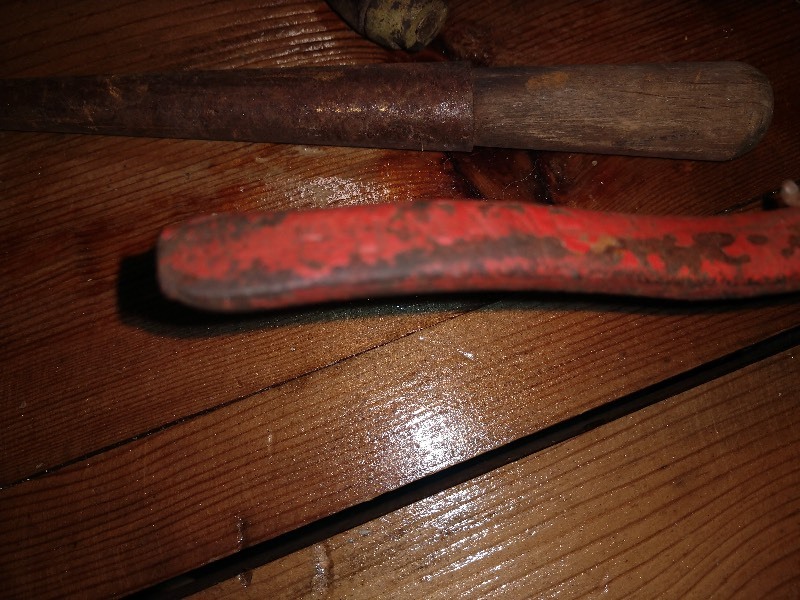 lot 65 image: Primitive Pipe Wrench, Screwdriver and Other Antique Tools