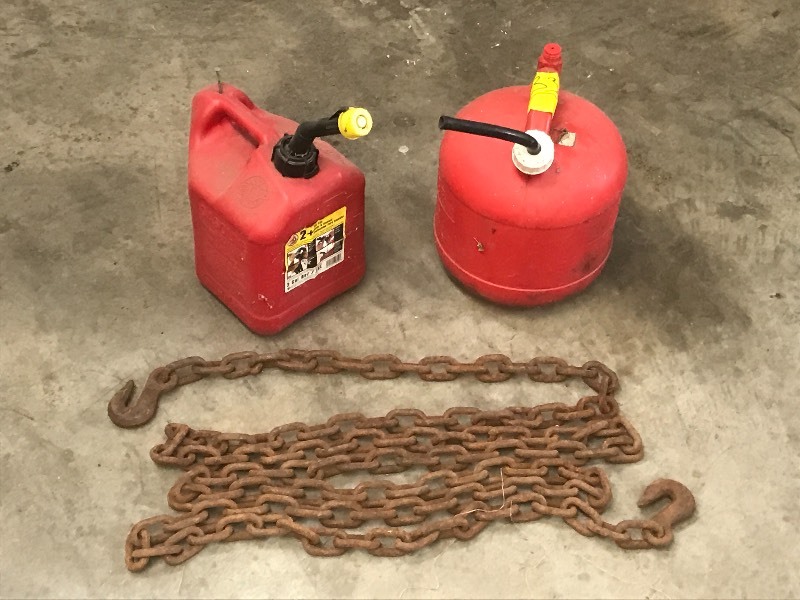 lot 33 image: Lot Of (2) 2-Gallon Gas Cans & (1)...