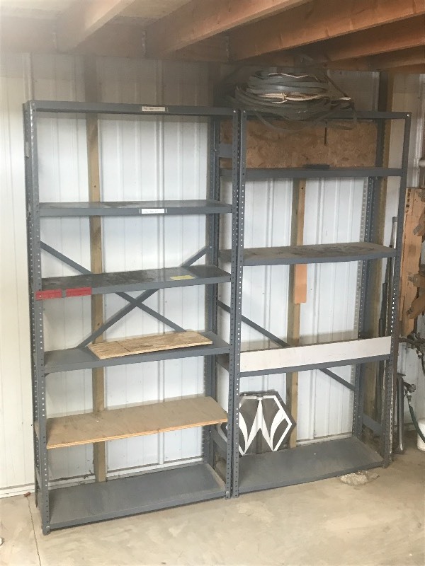 lot 56 image: (2) 6ft Steel Shop Shelves ...