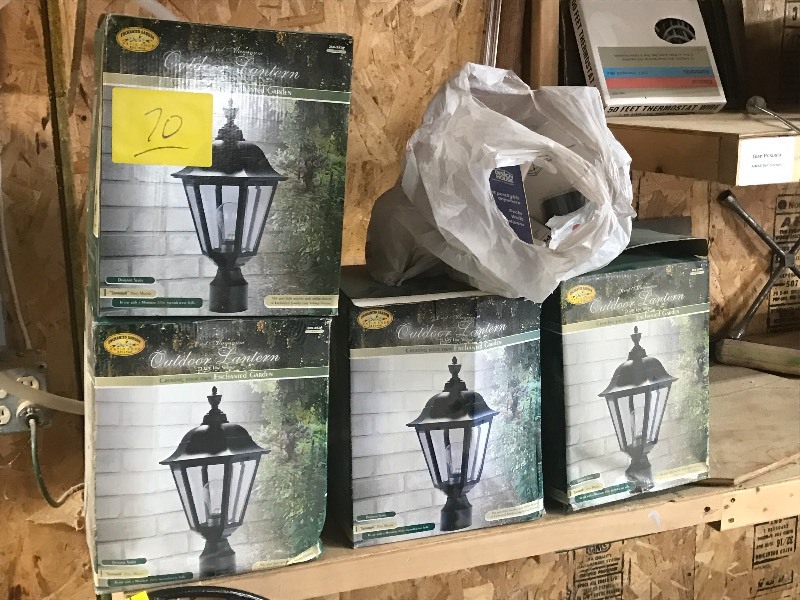 lot 70 image: (4) Unused Outdoor Post Lanterns, P...