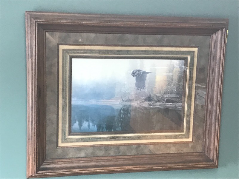 lot 86 image: T. Isaac Framed Bald Eagle Print, M...