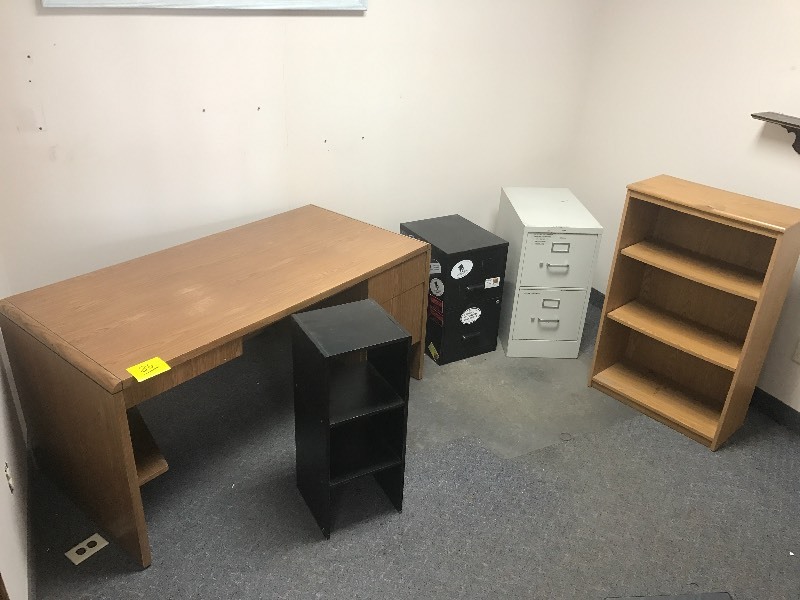 lot 85 image: 5-Piece Office Set (2) 2-Drawer St...
