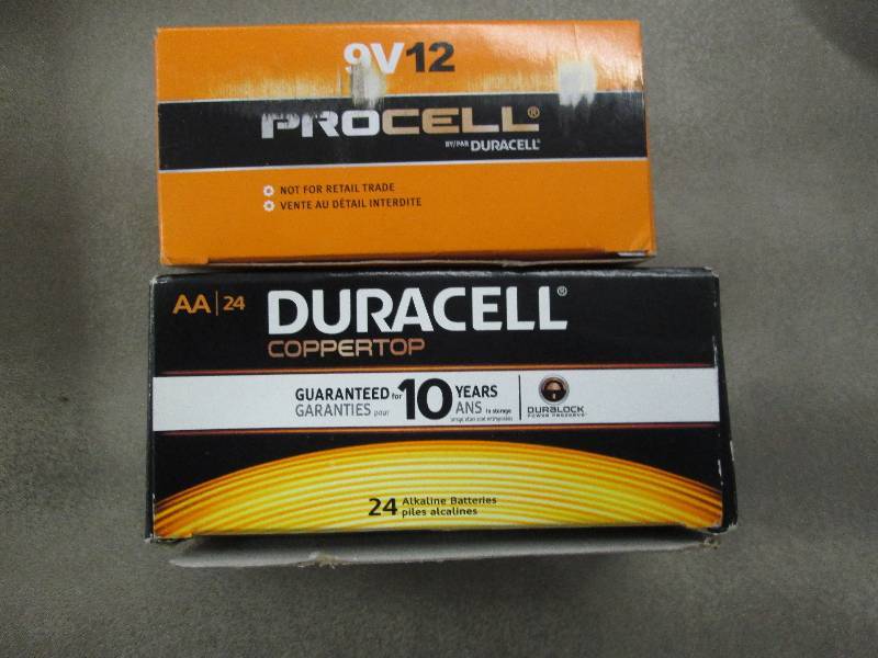 lot 65 image: 1 Box of 12 9V Procell Batteries, 1...