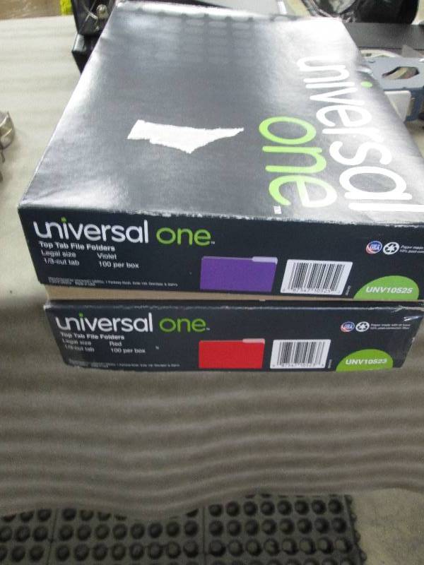 lot 66 image: 2 Boxes of 100 Universal Colored Fi...